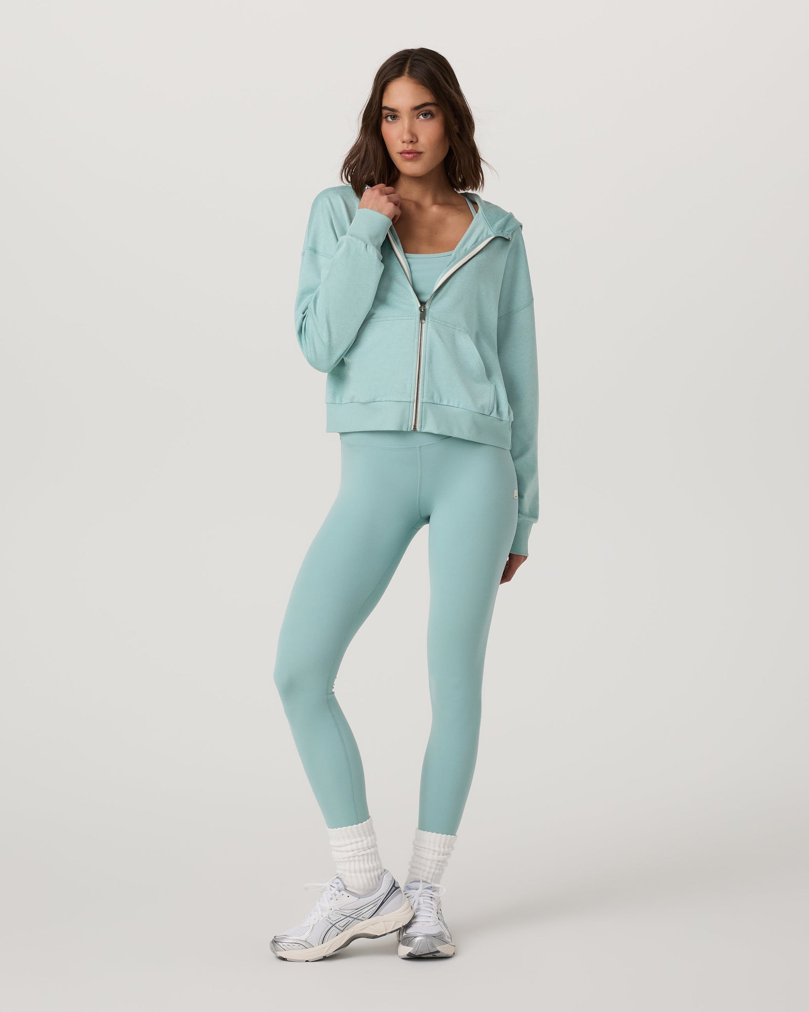 Halo full-zip modern hoodie (Sea Spray Heather)