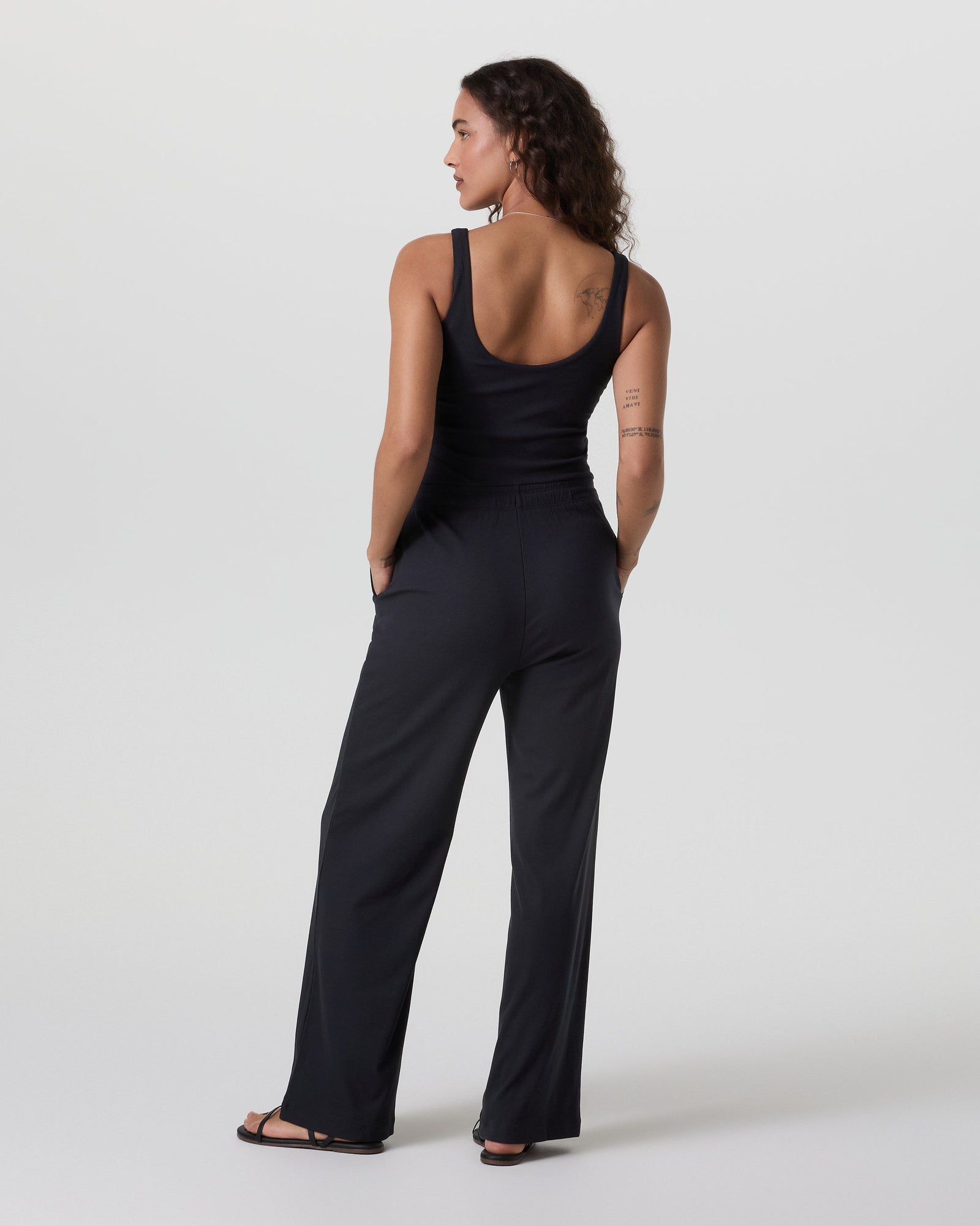 Denimedge sleeveless jumpsuit